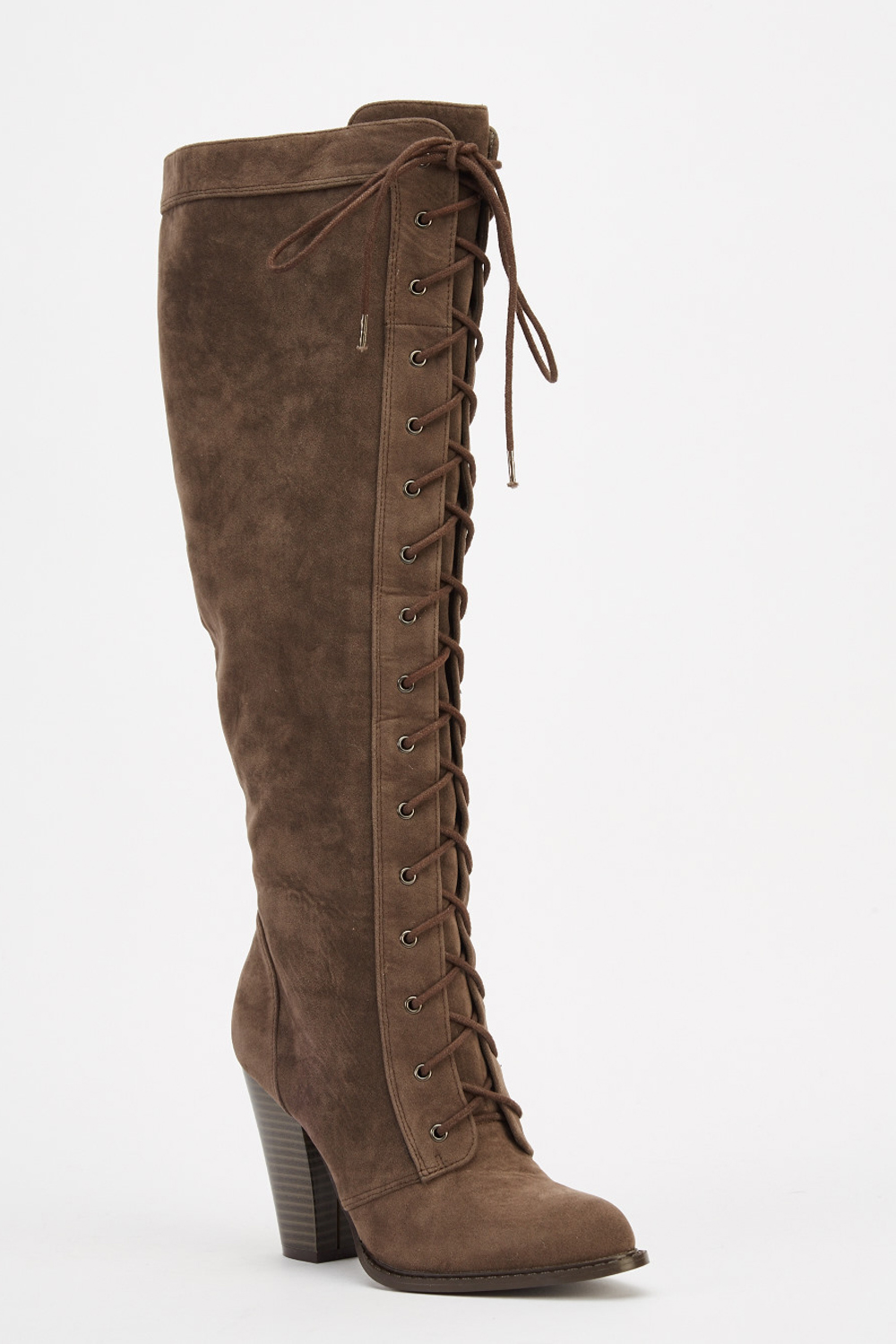 Knee High Lace Up Front Boots - Just $6