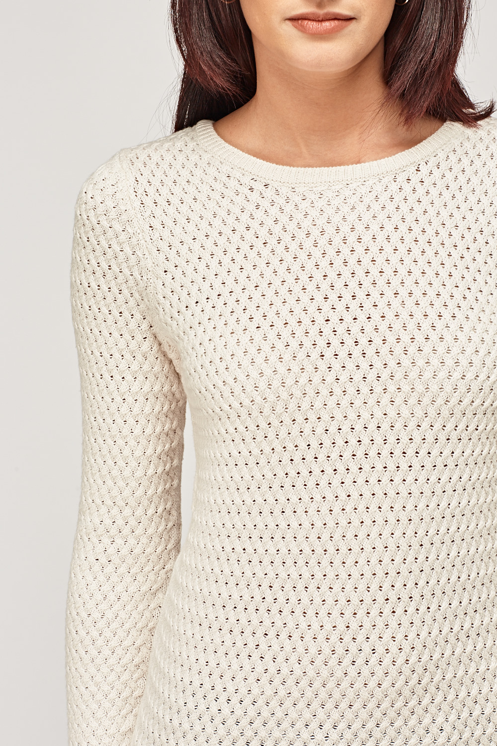 Cable Knit Cream Jumper - Just $6