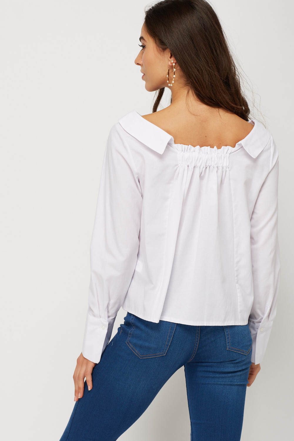 Button Up White Casual Top - Just $7