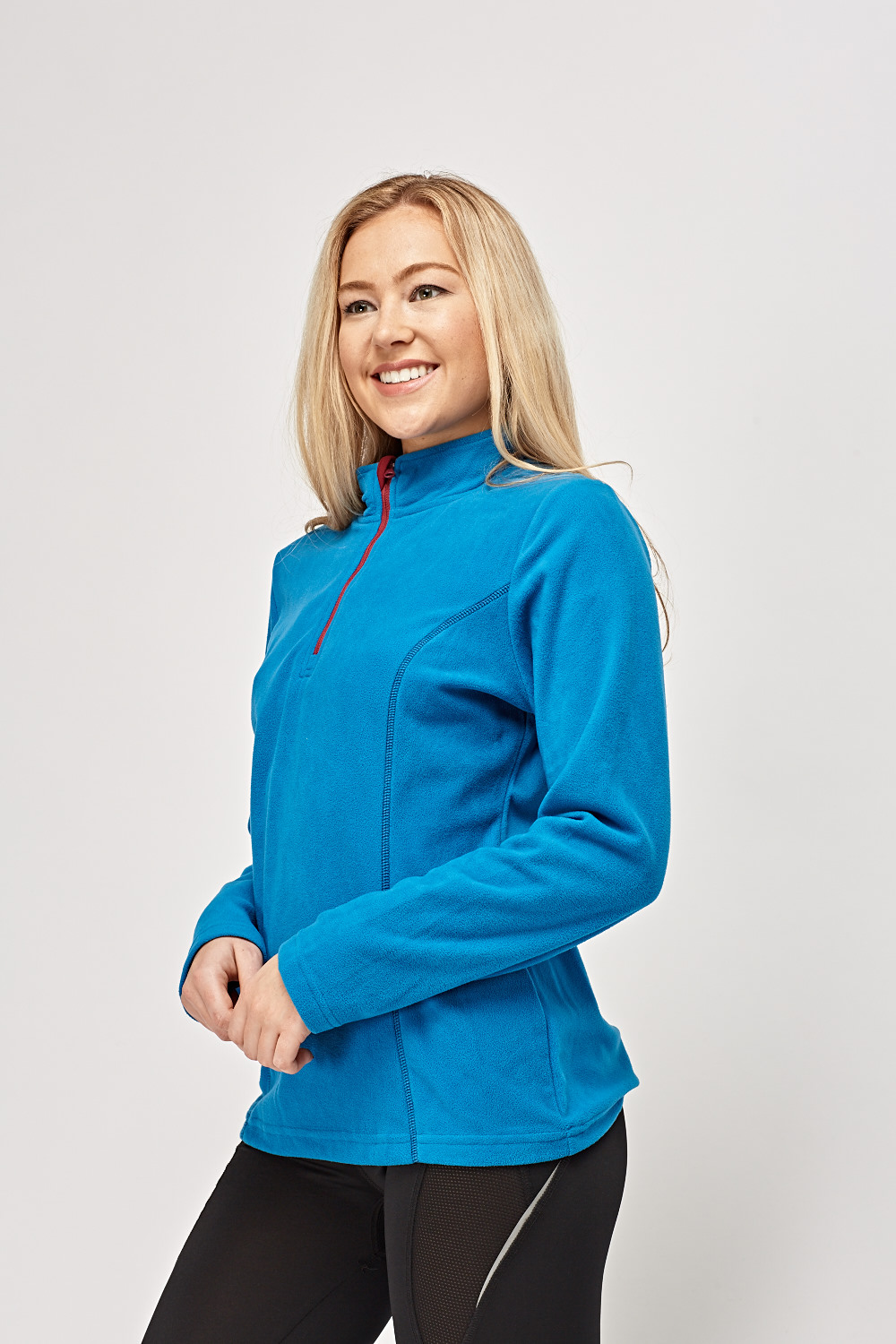 Zip Neck Fleece Sports Jumper - Just $6