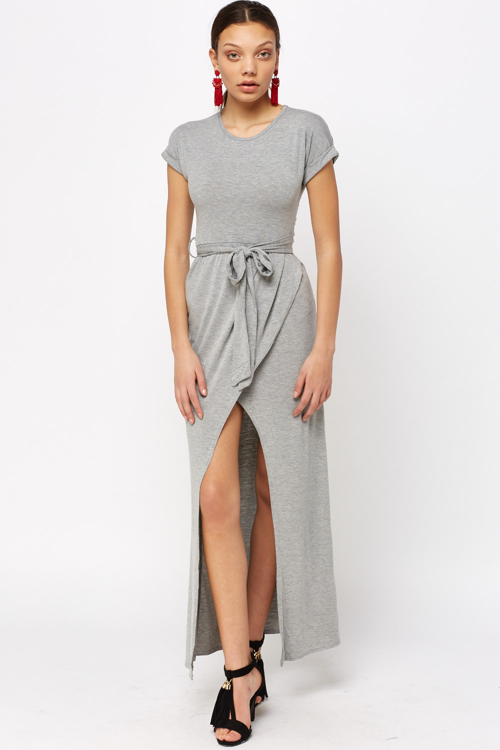 Tie Up Wrap Hem Maxi Dress Just 3