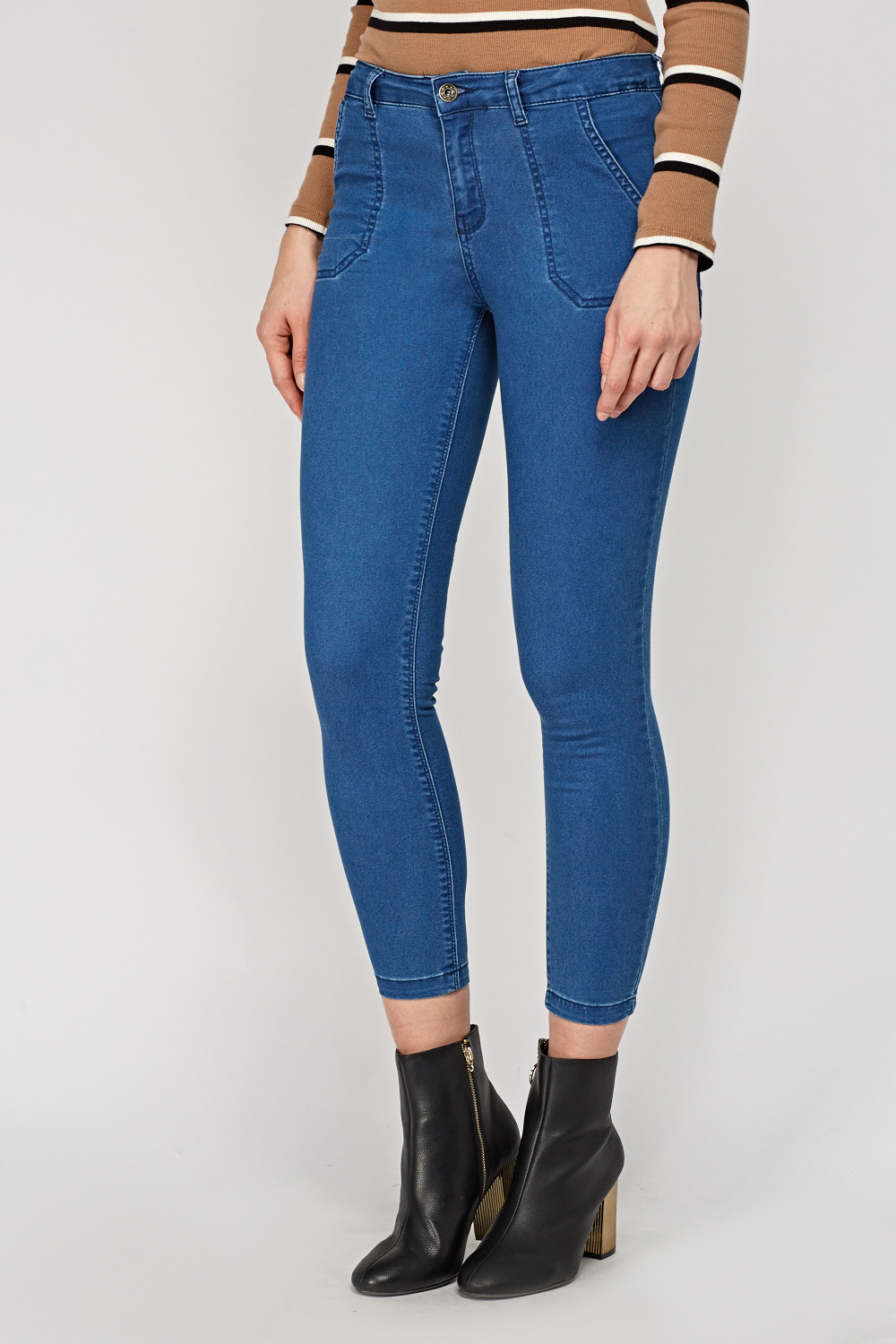 Pocket Side Dark Blue Jeans - Just $7