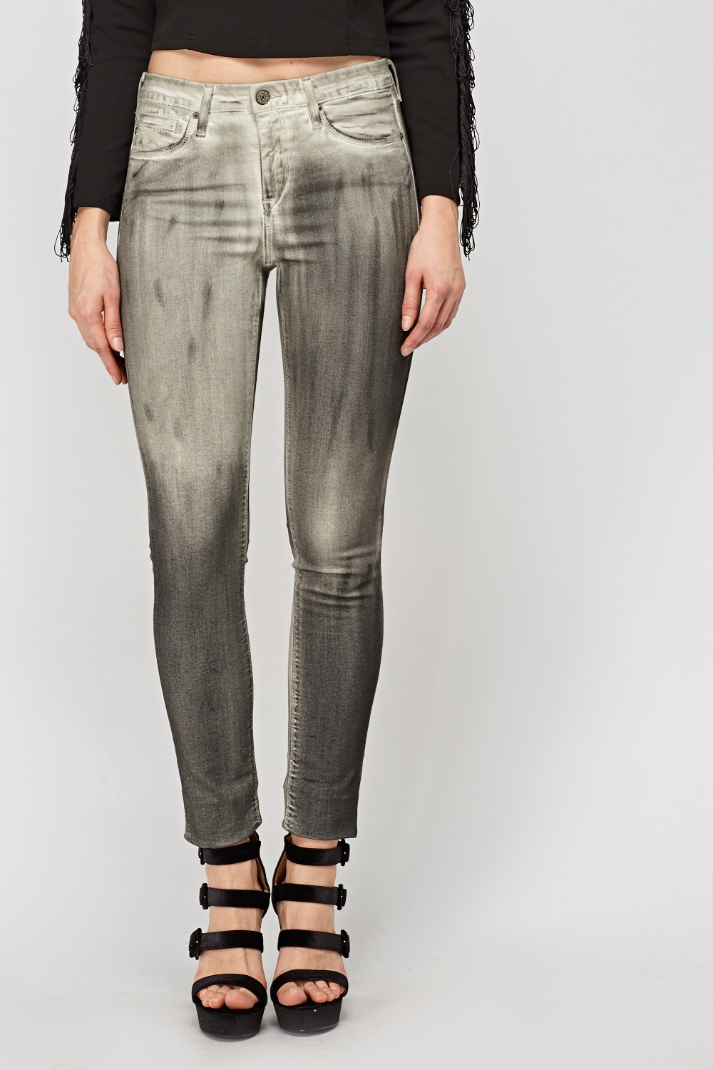 Spray On Washed Charcoal Jeans - Just $7