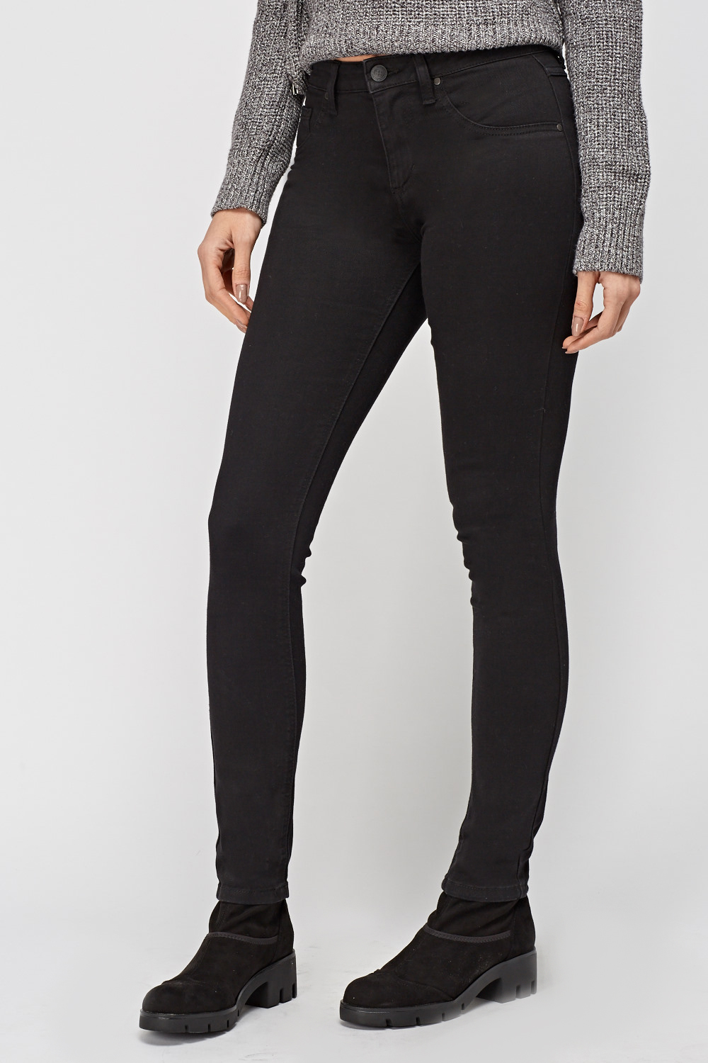 mid waist black jeans