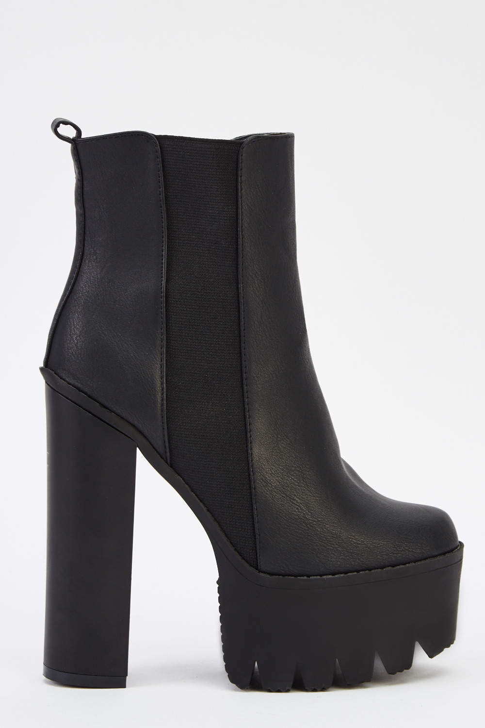 Black Chunky Heeled Boots - Just $7
