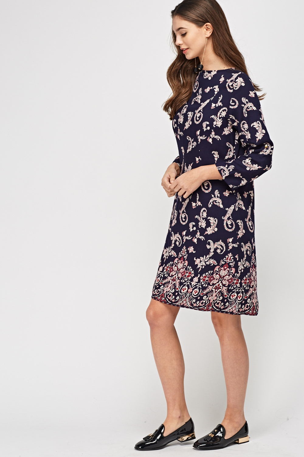 paisley print midi dress