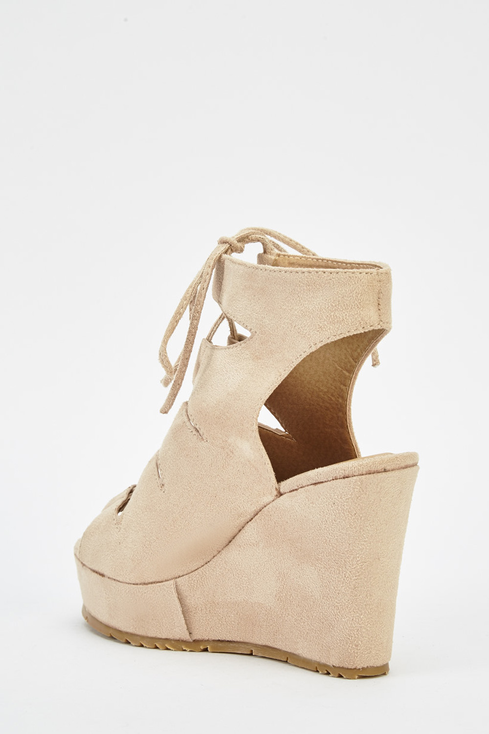 Nude Suedette Wedge Shoes - Just $7