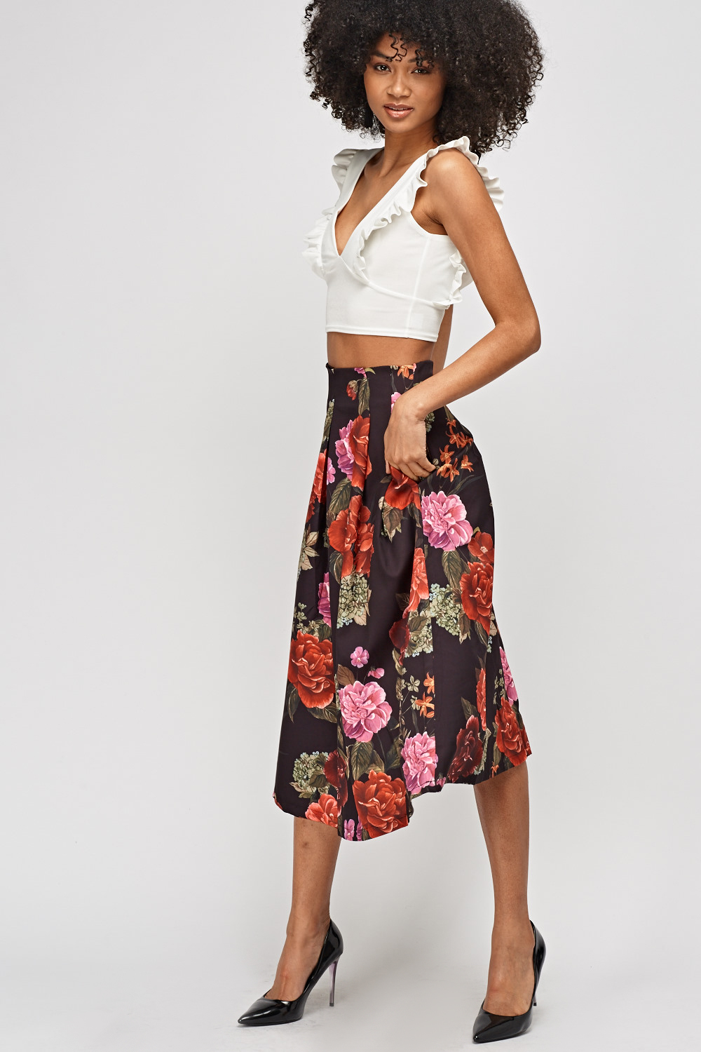 Floral Midi Skirt - Just $6