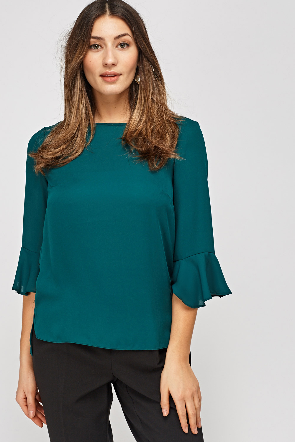Forest Green Sheer Blouse - Just $7