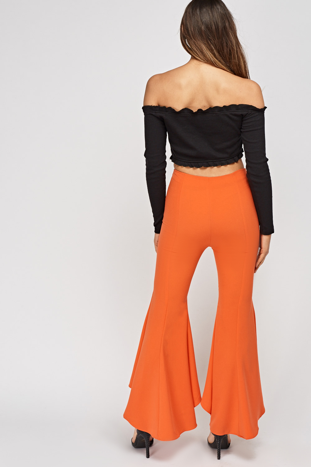 Orange Flare Hem Trousers - Just $7
