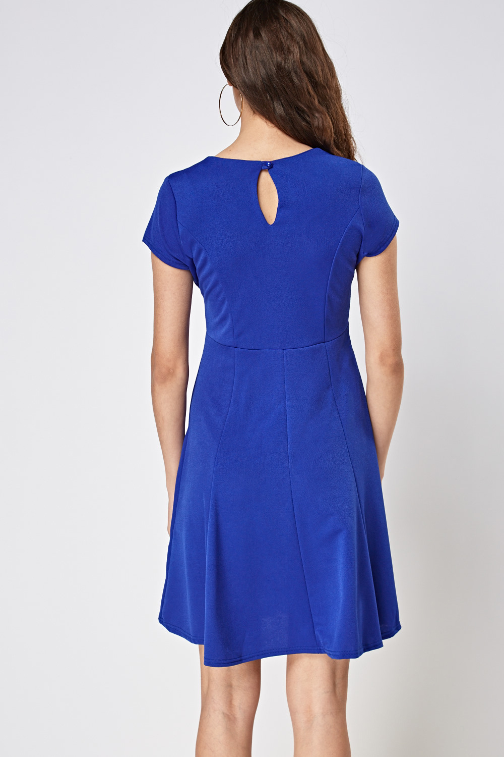 Royal Blue Textured Swing Dress - Just $7