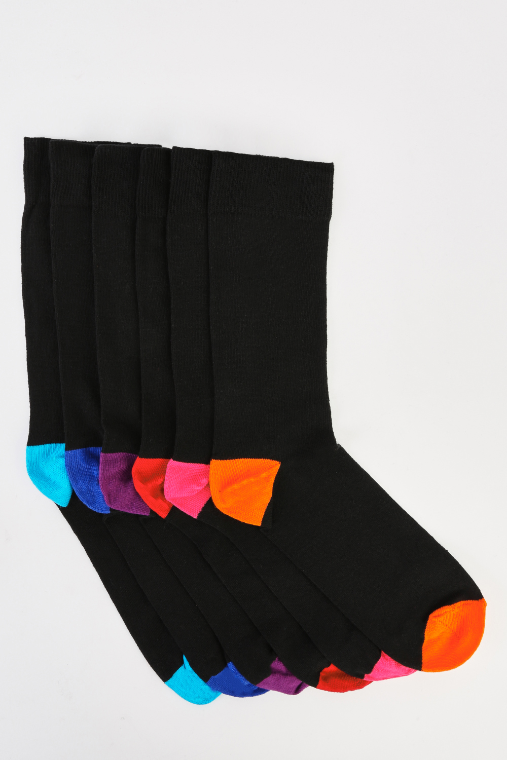 Mens Pack Of 6 Multi Coloured Socks - Just $6