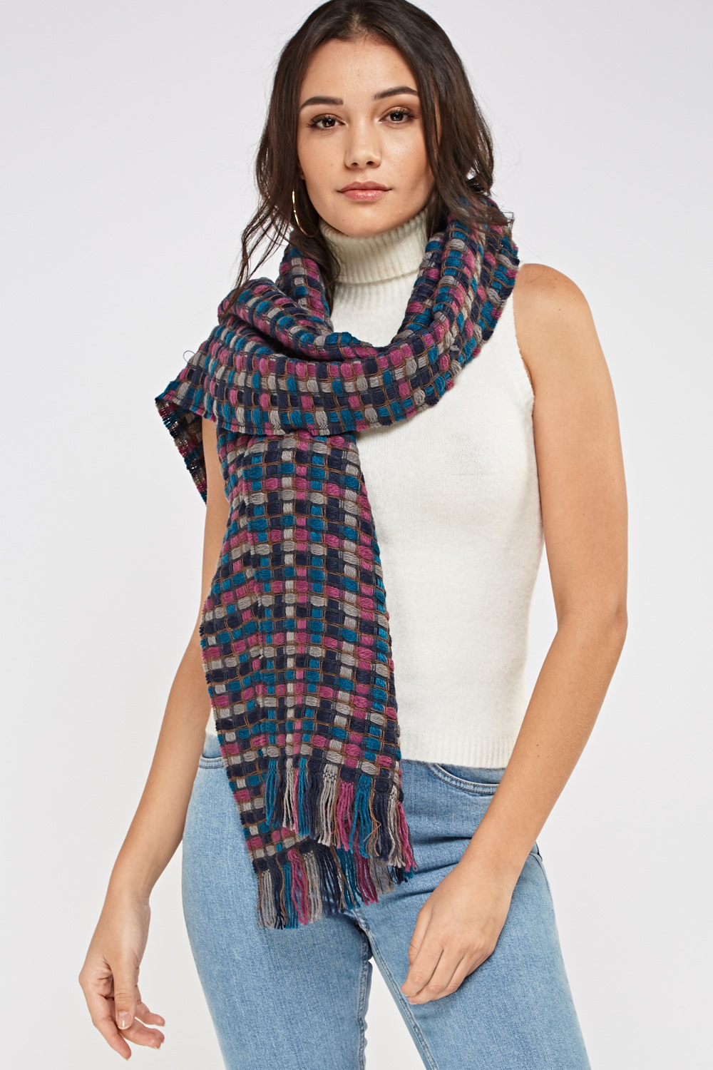 Basket Weave Knitted Scarf - Just $6