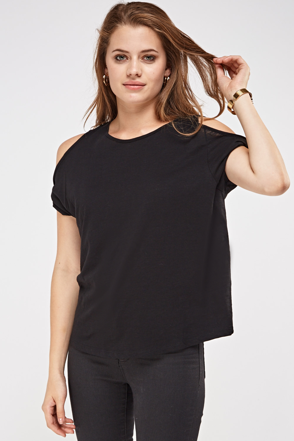 Cut Out Shoulder T-Shirt - Just $3