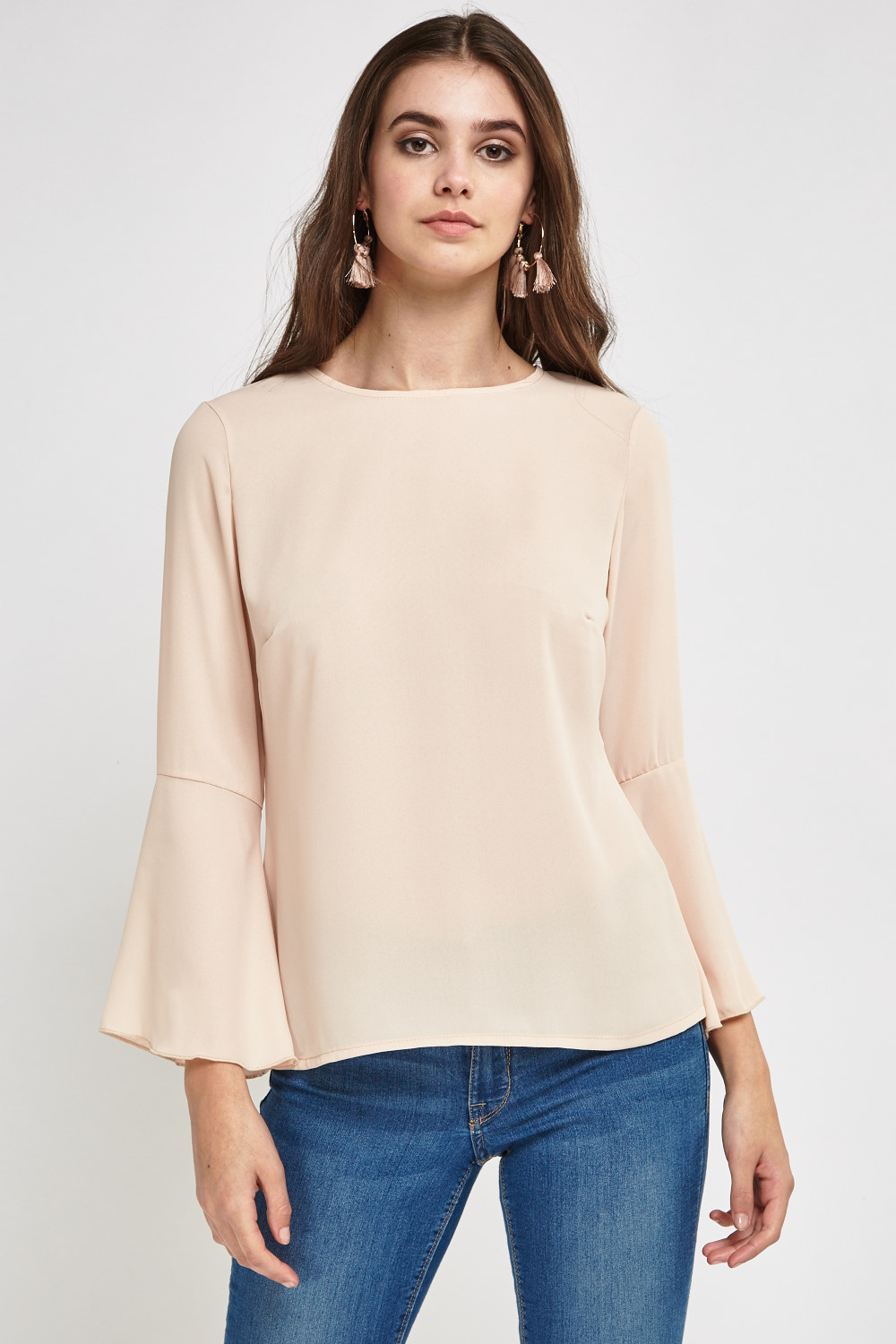 Plain Frilly Sleeve Blouse - Just $6