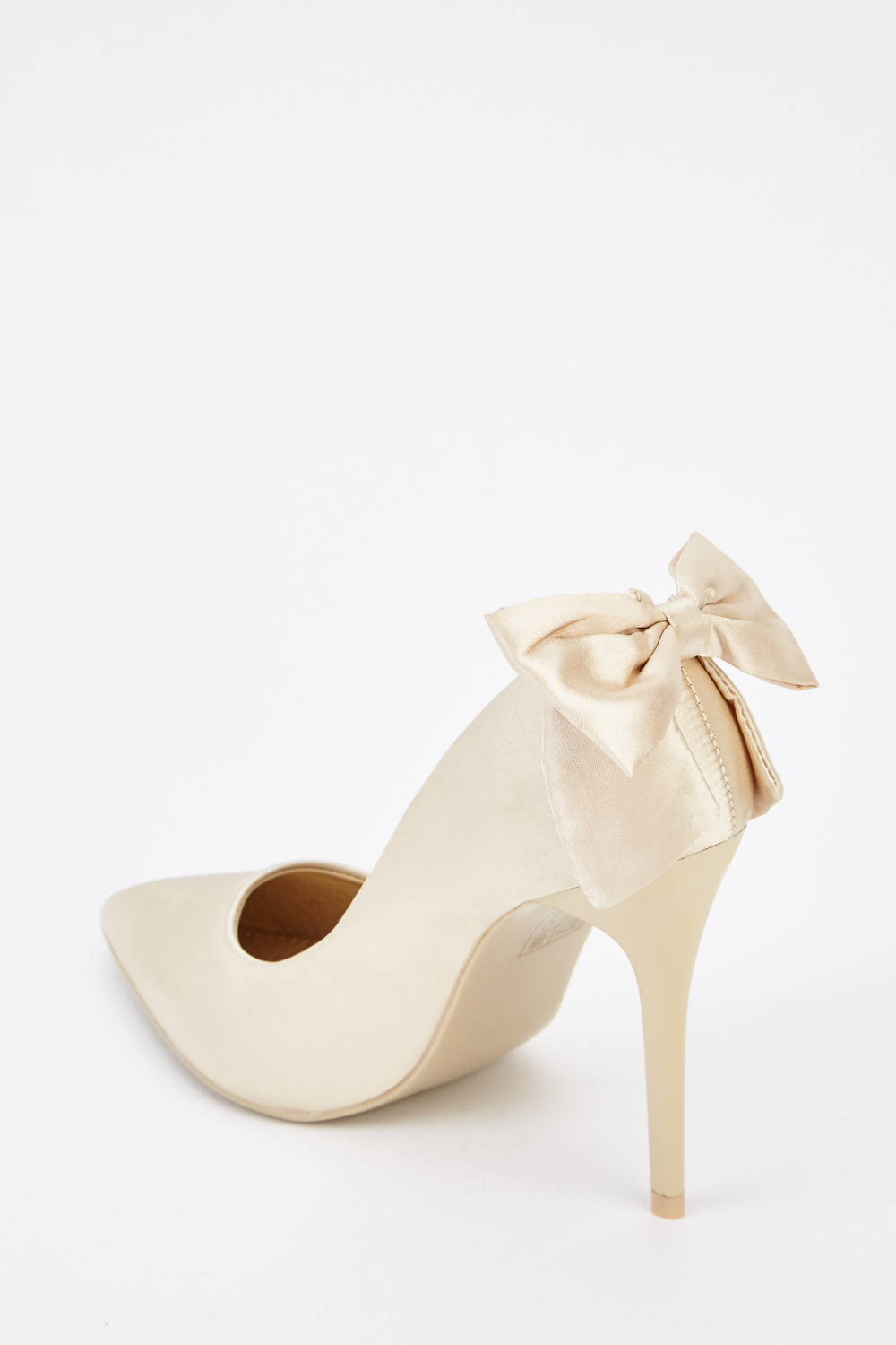 Sateen Bow Back Court Heels - Just $7