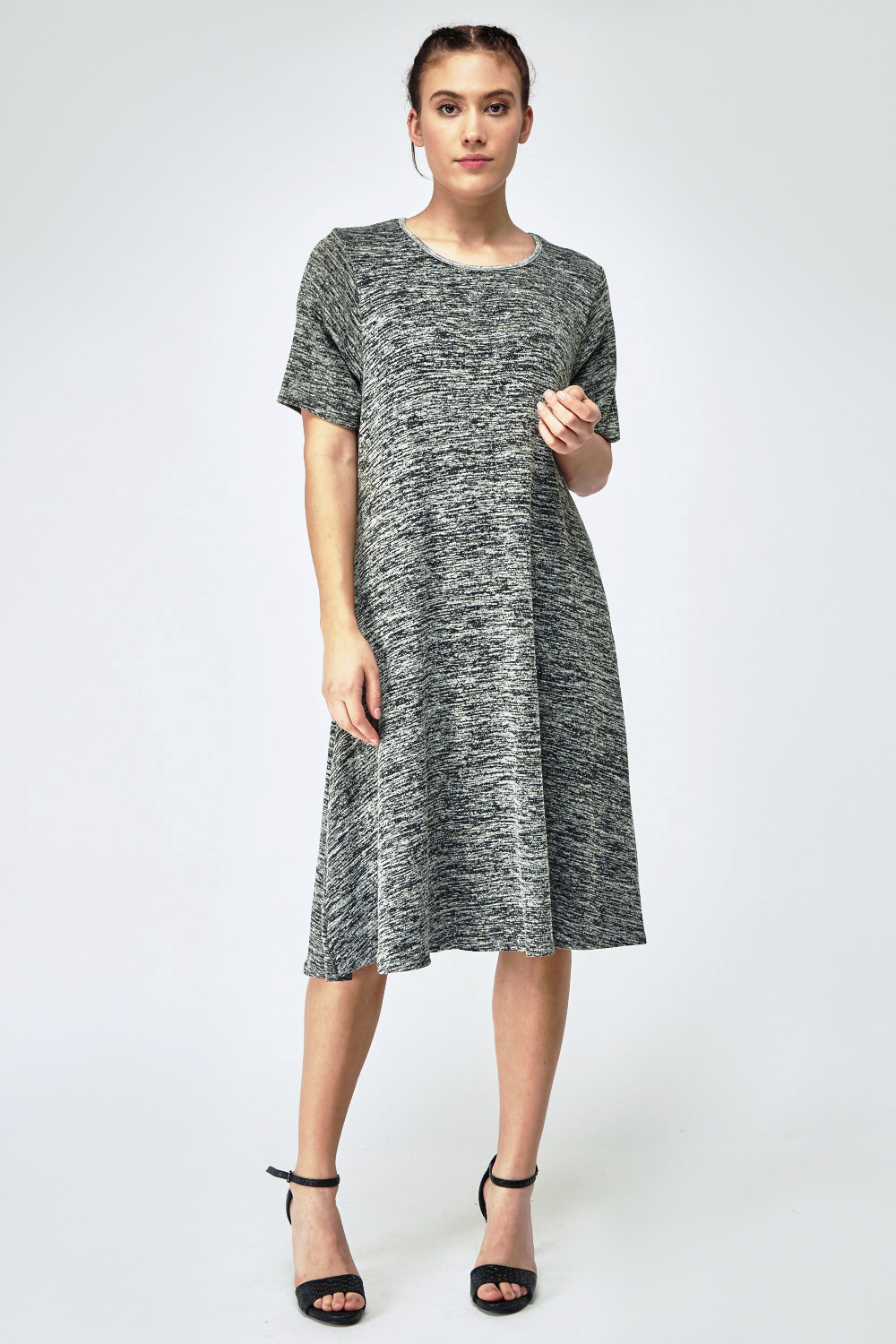 Charcoal/Grey Speckled Midi Dress - Just $6