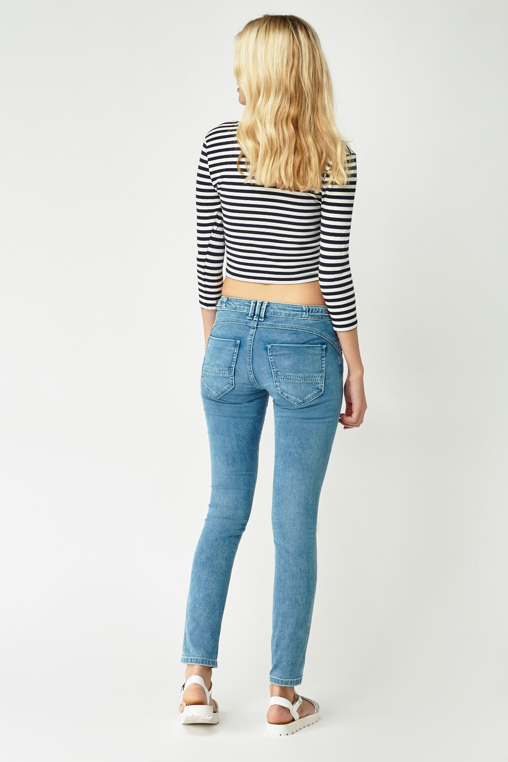 Washed Out Denim Blue Skinny Jeans - Just $7
