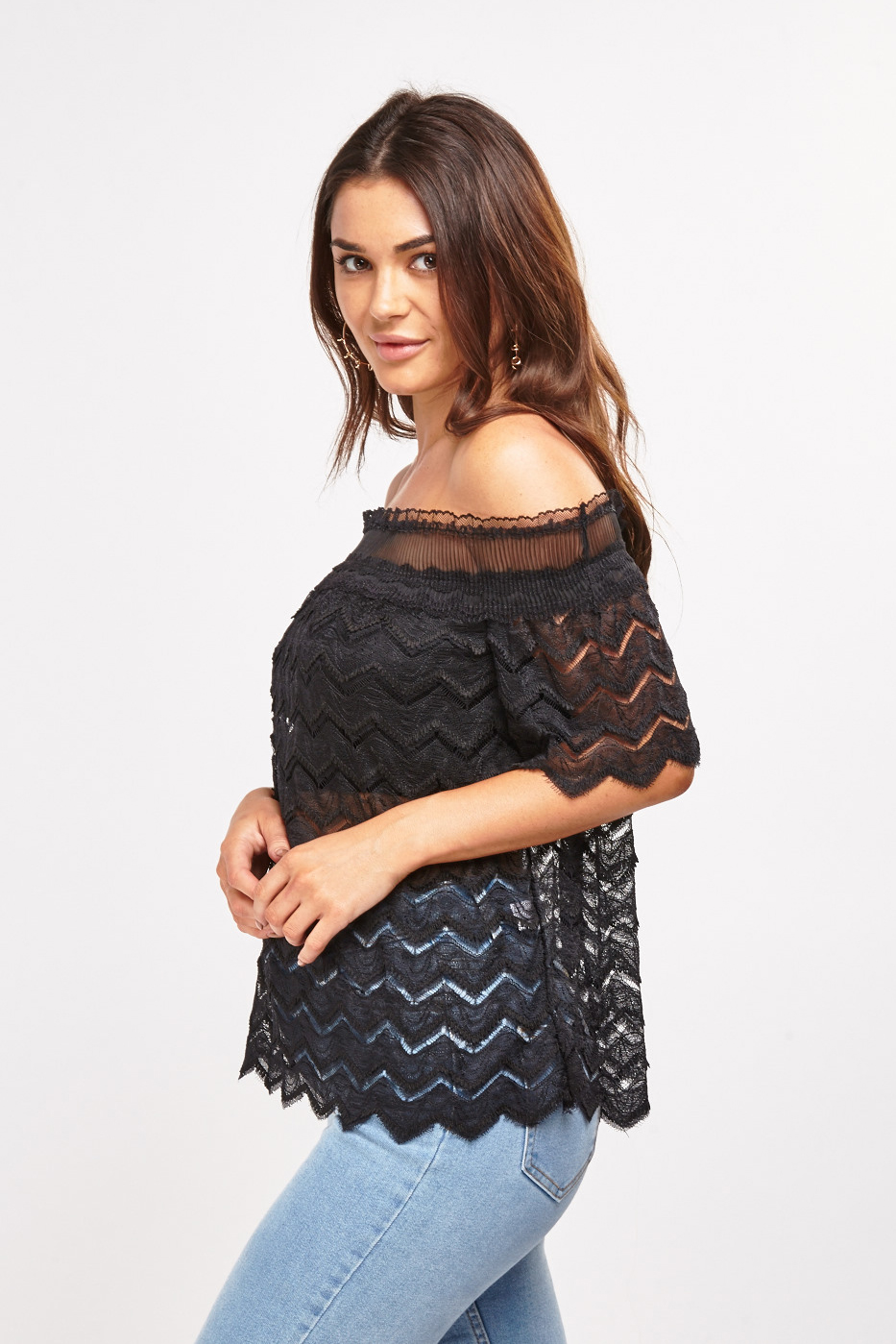 Off-The-Shoulder Lace Top - Just $2