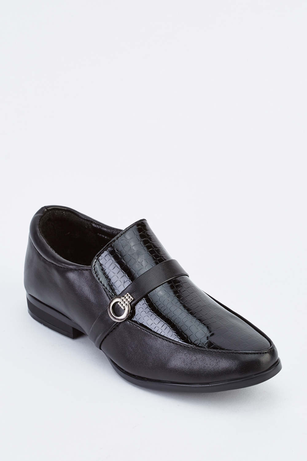 Download Mock Croc Front Shoes - Black - Just £5