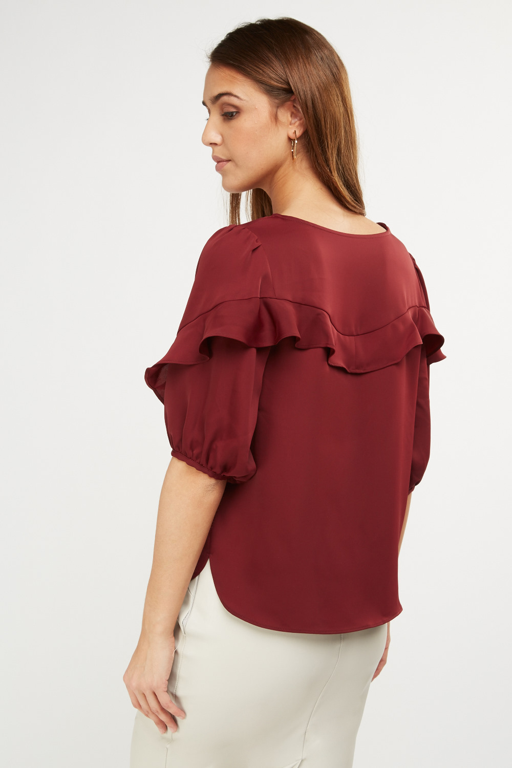 Frilly Bishop Sleeve Top - Just $7