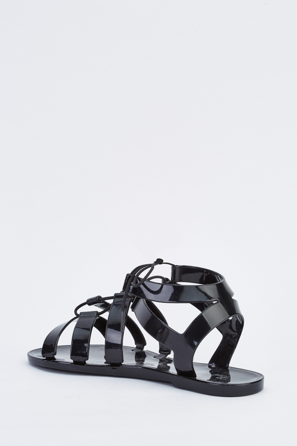 lace up jelly sandals