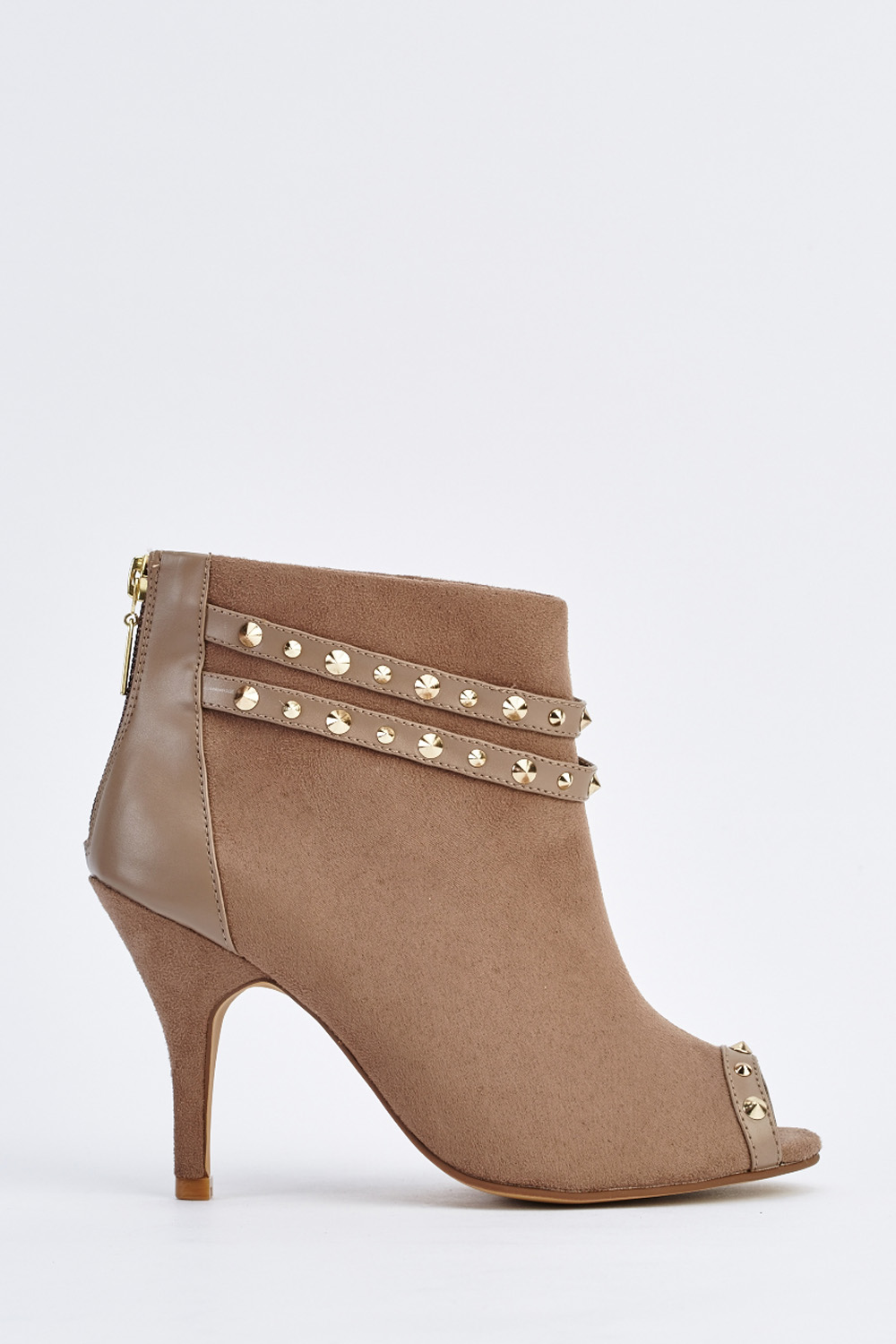 Studded Open Toe Ankle Boots - Just $7