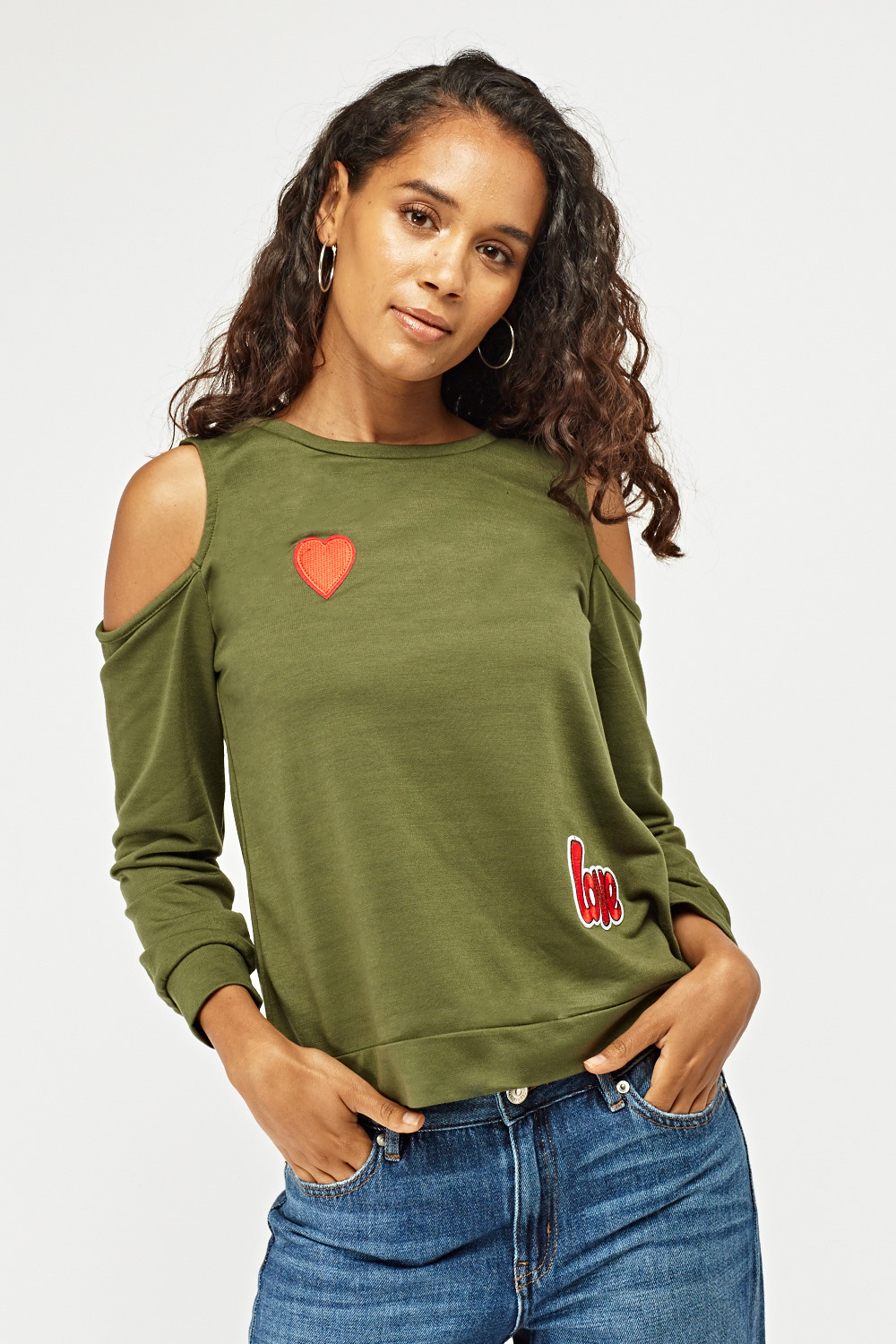 cut out shoulder sweatshirt