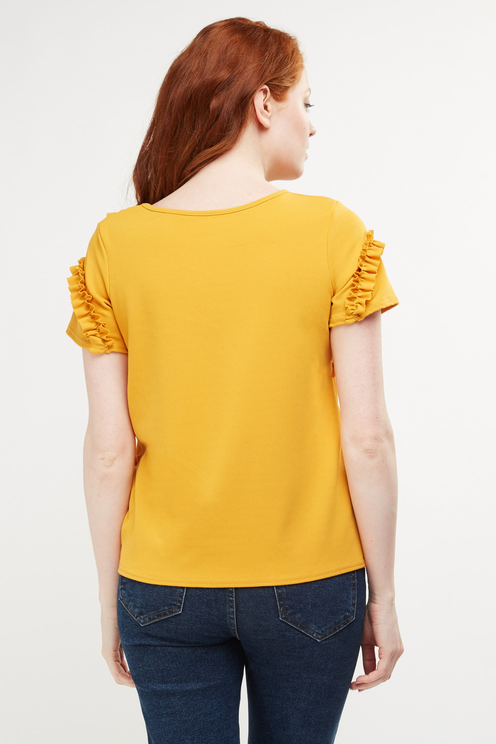 Gathered Ruffle Detail Top - Just $3