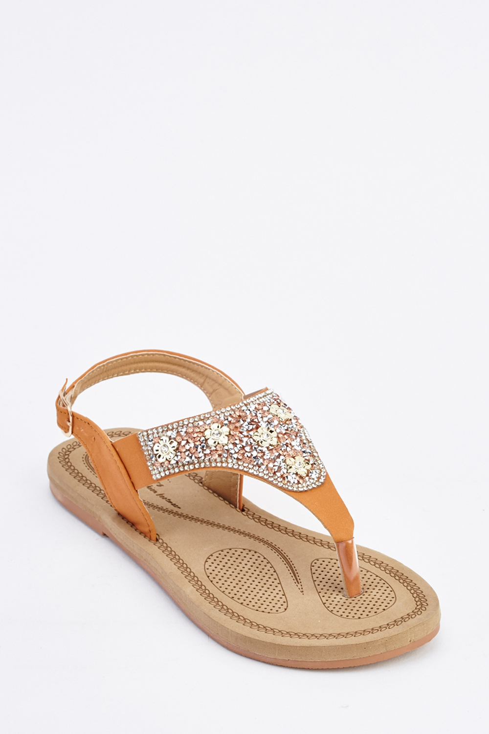 Embellished Tan Flip Flops - Just $7