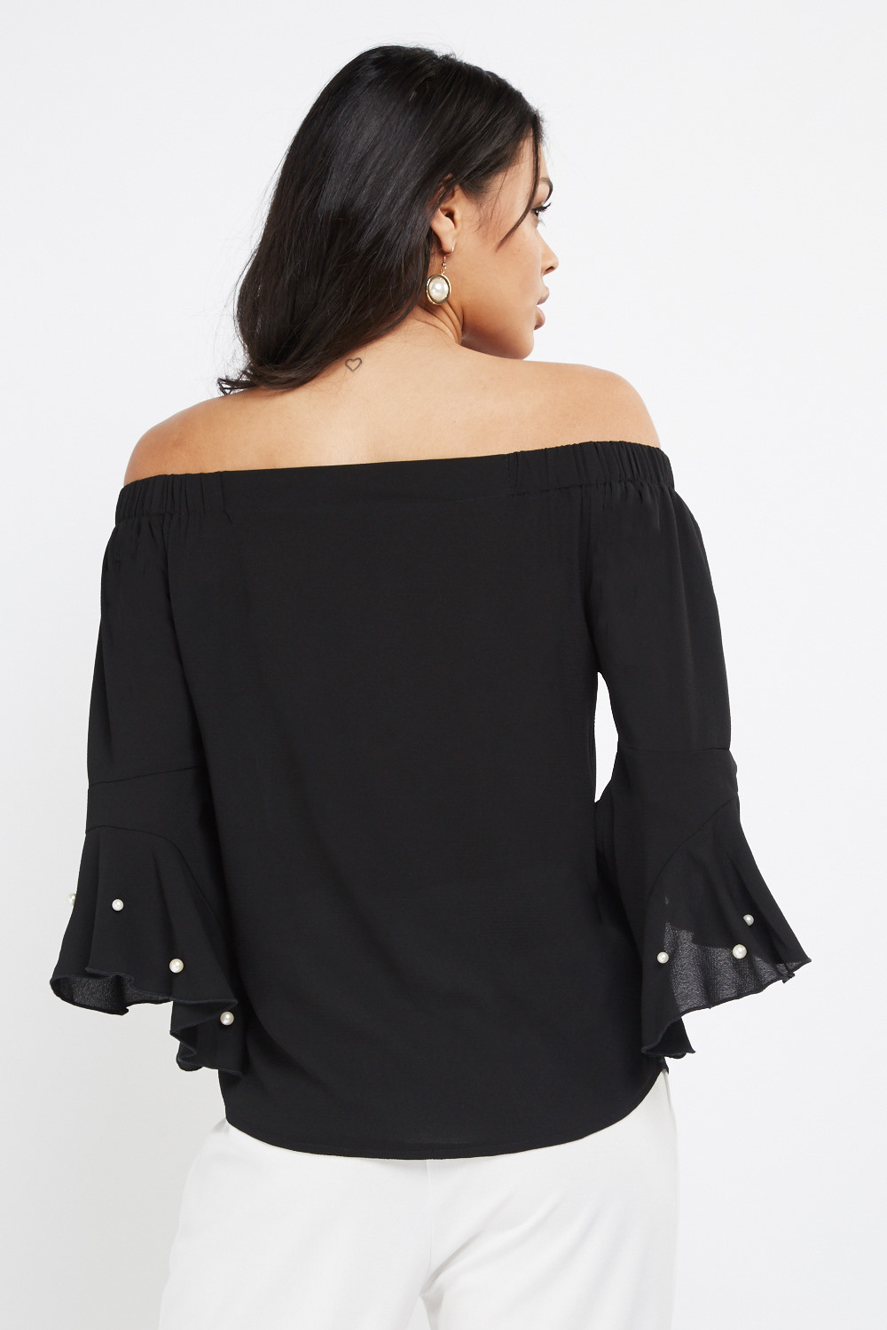 bardot camille eyelet blouse