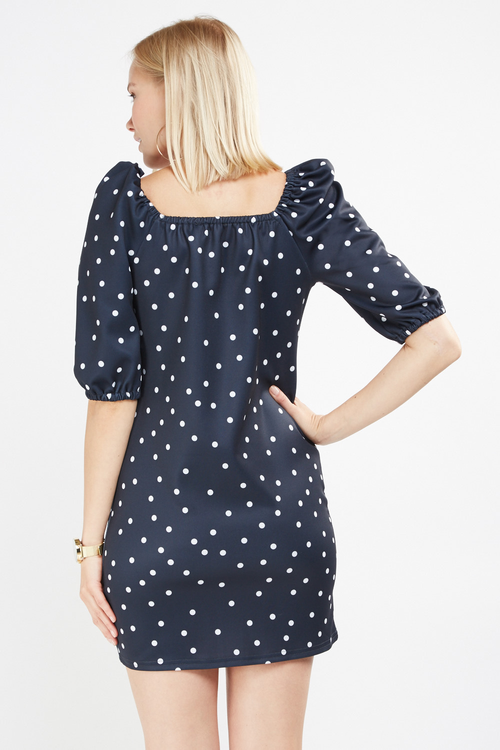 wallis polka dot bardot dress