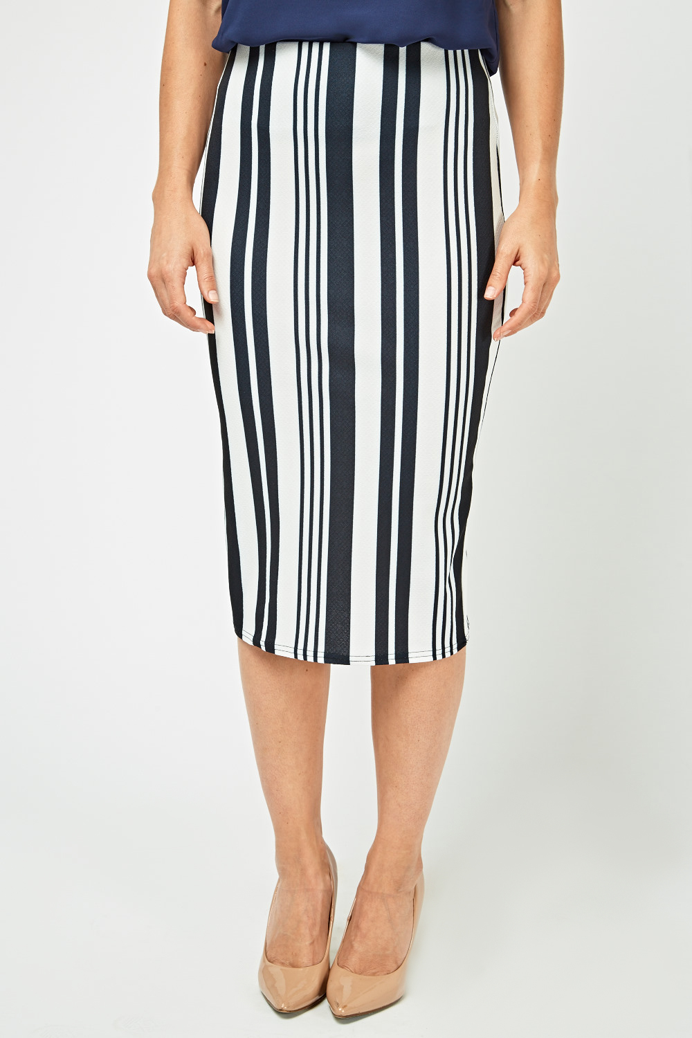 Vertical Stripe Midi Skirt - Just $6