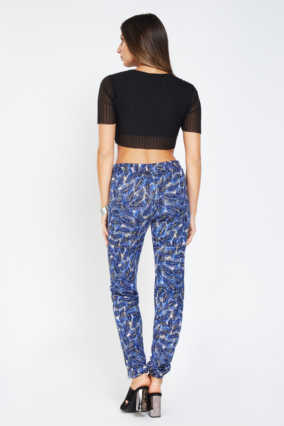 Printed Royal Blue Light Trousers - Just $3