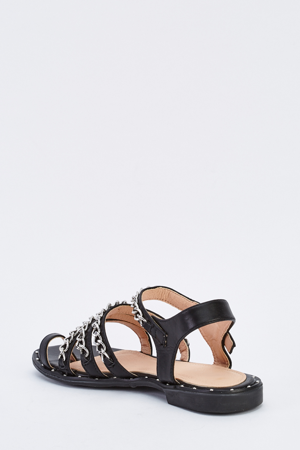 Chained Faux Leather Sandals - Just $7