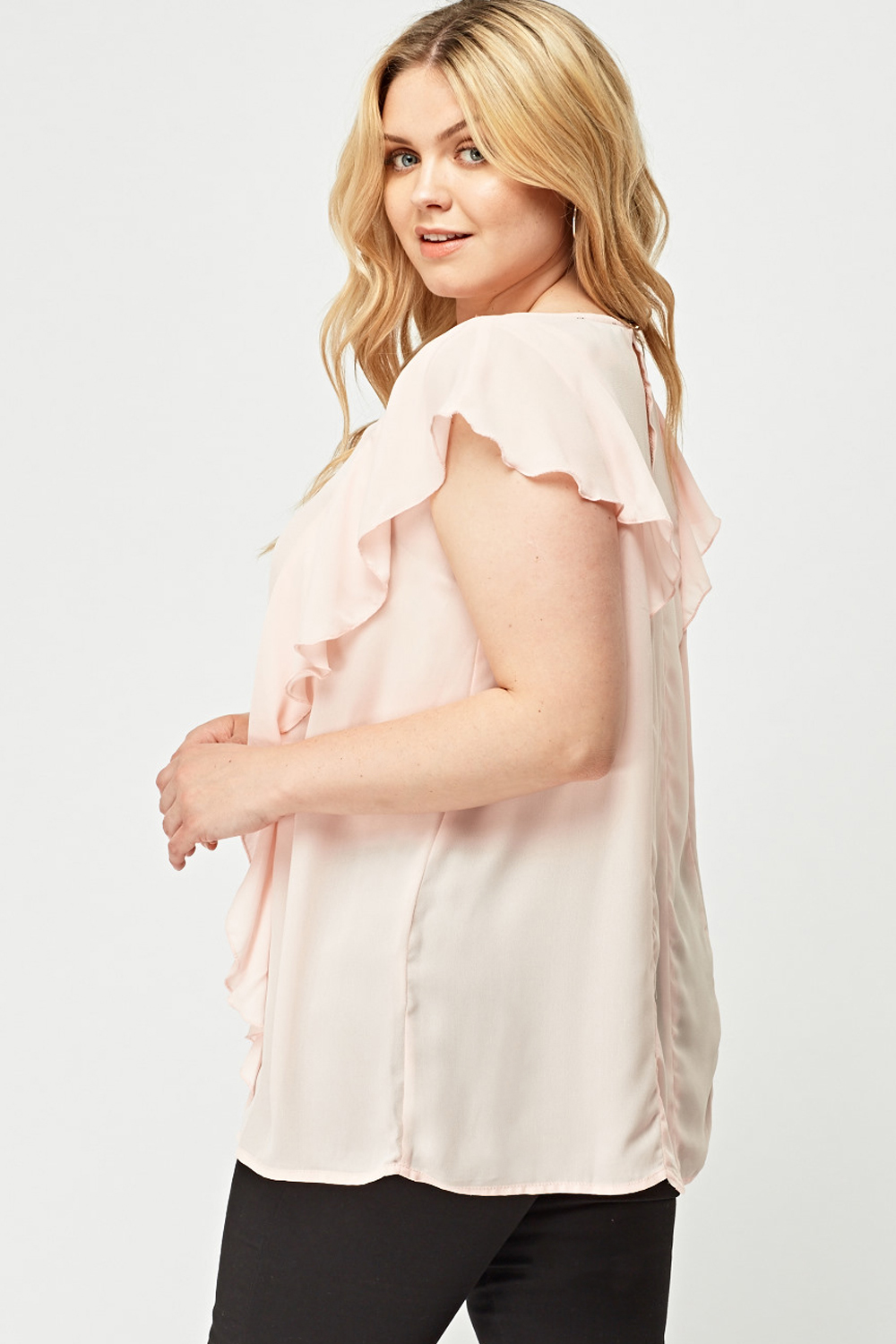 Frilly Pink Blouse Top - Just $7