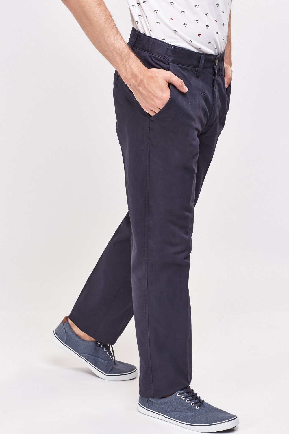 Straight Leg Casual Chino Mens Trousers - Just $6