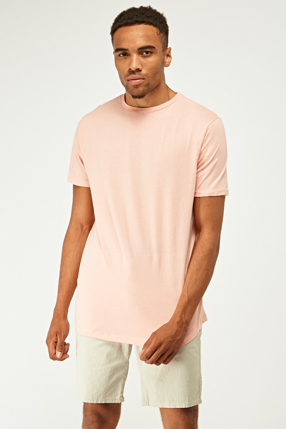 Long Line Fit Casual T-Shirt - Just $3