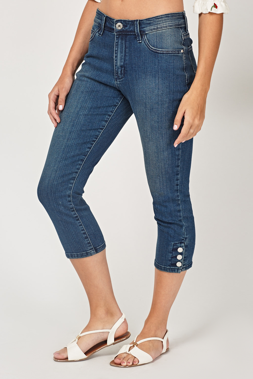 Mid Rise Fit Cropped Jeans - Just $7