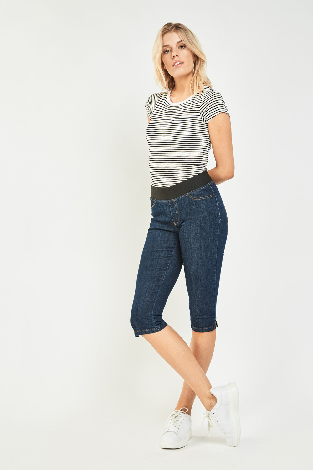 navy cropped jeggings