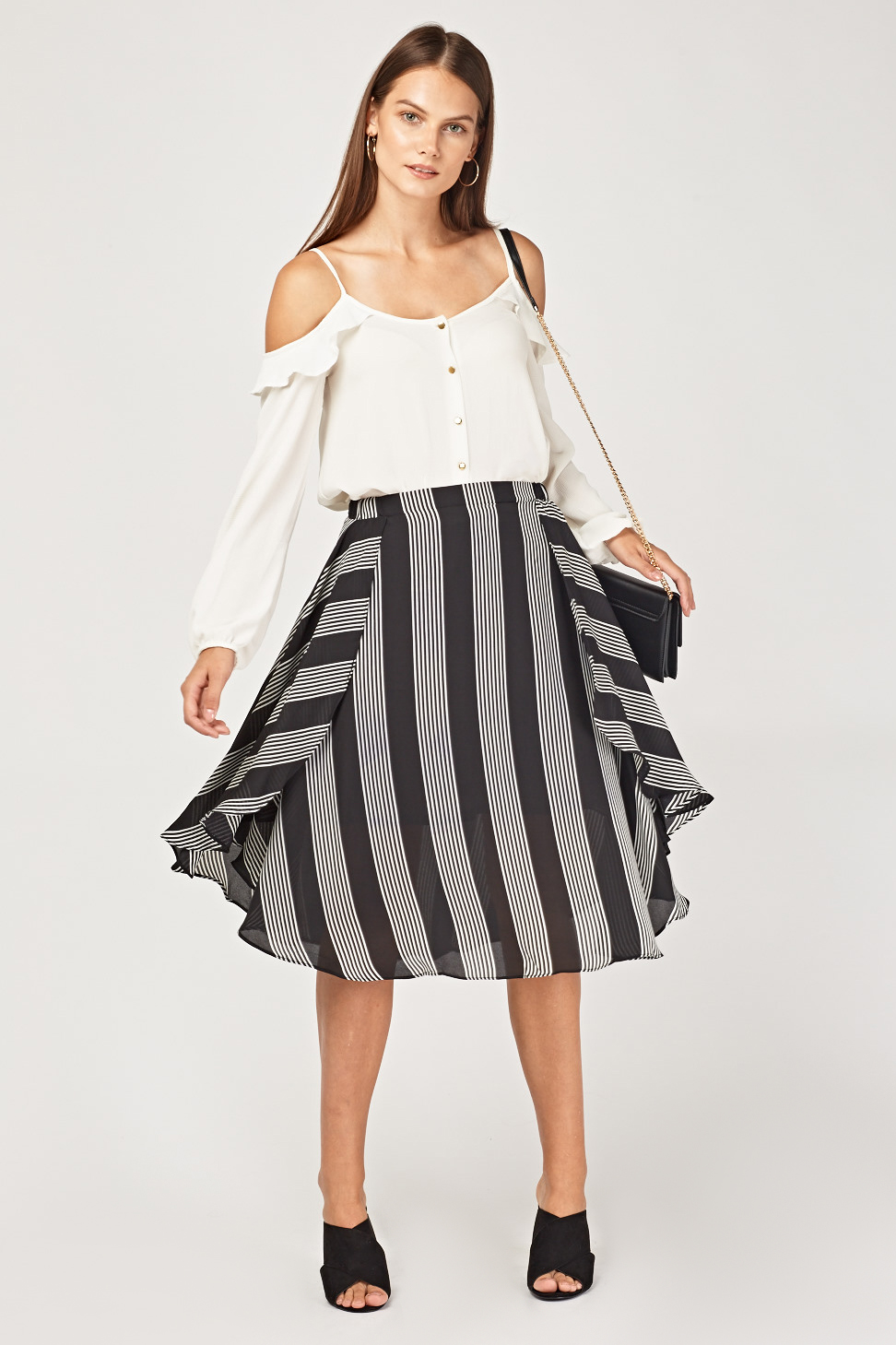 Sheer Striped Overlay Skirt - Just $3