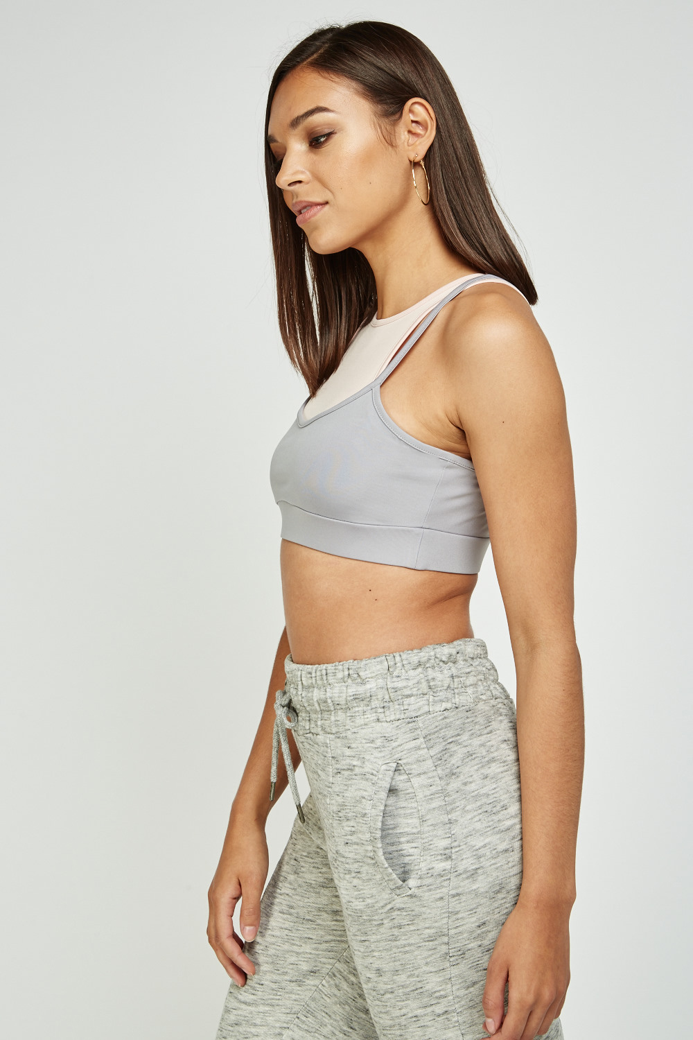 Contrasted Sports Crop Top - Just $3