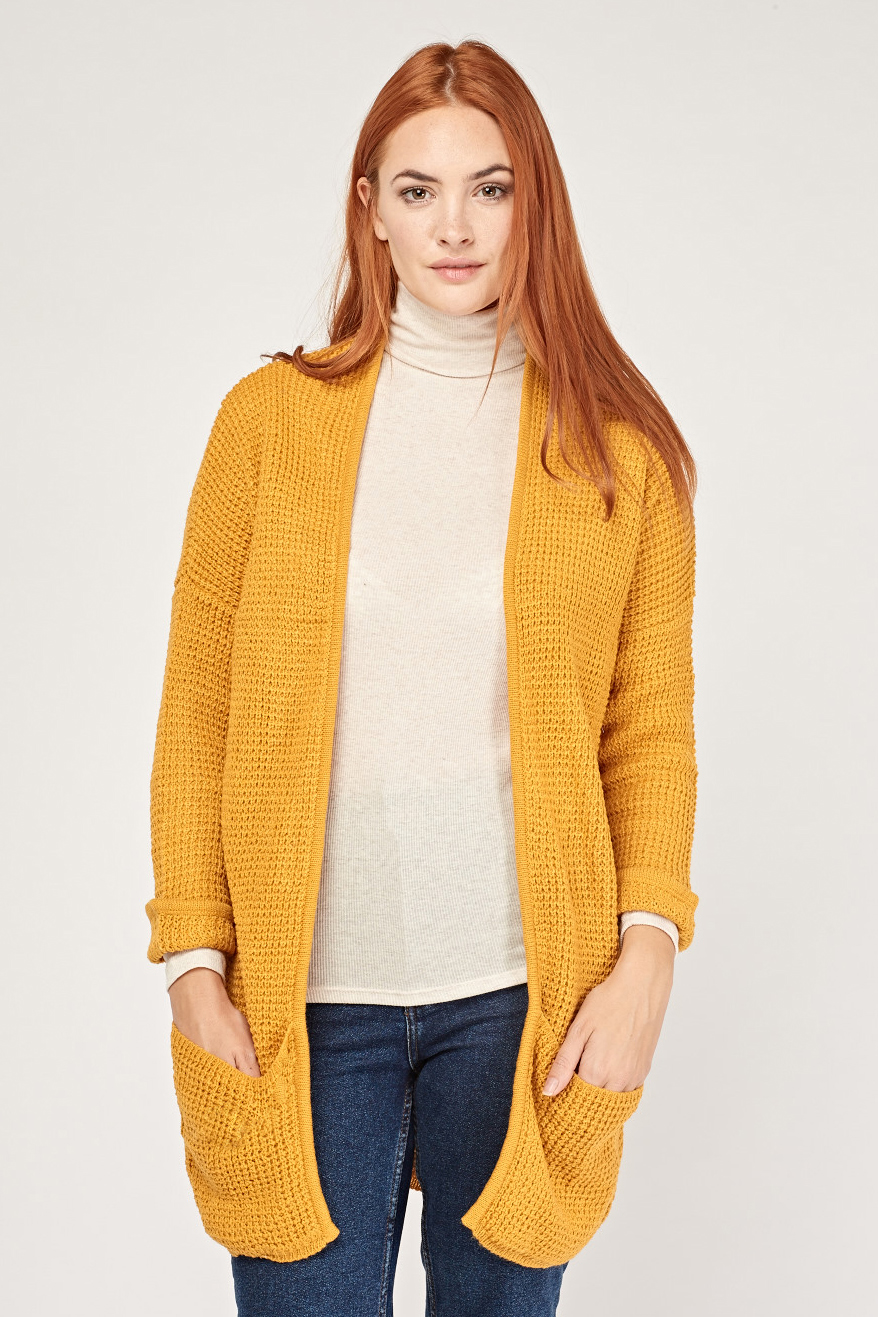 Cable Knit Open Front Cardigan - Just $3