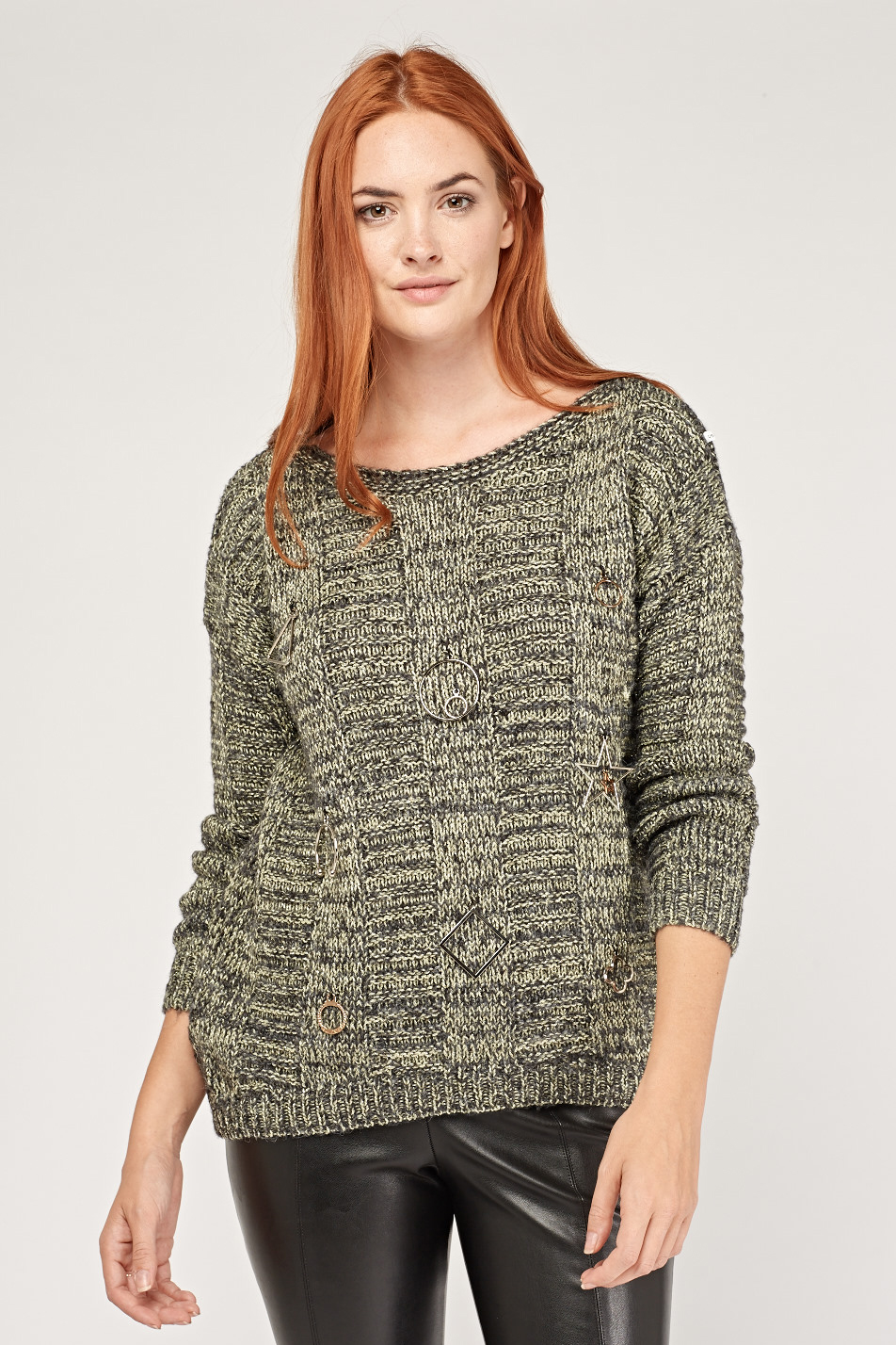 jumper with embellished shoulders