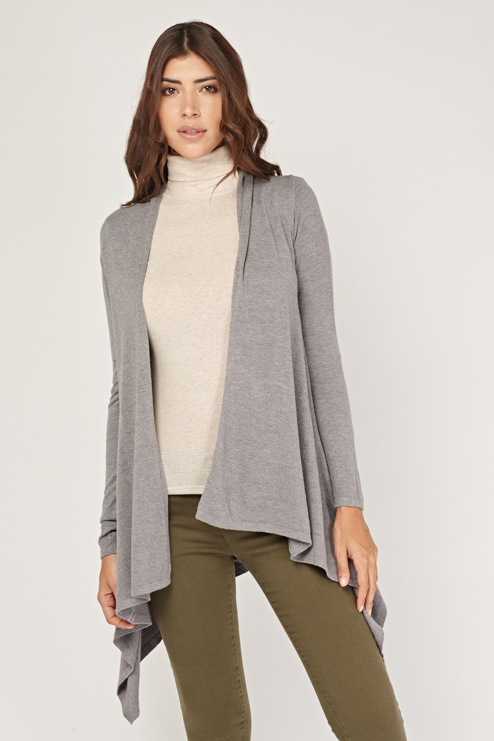 Detailed Back Knit Draped Cardigan - Just $3