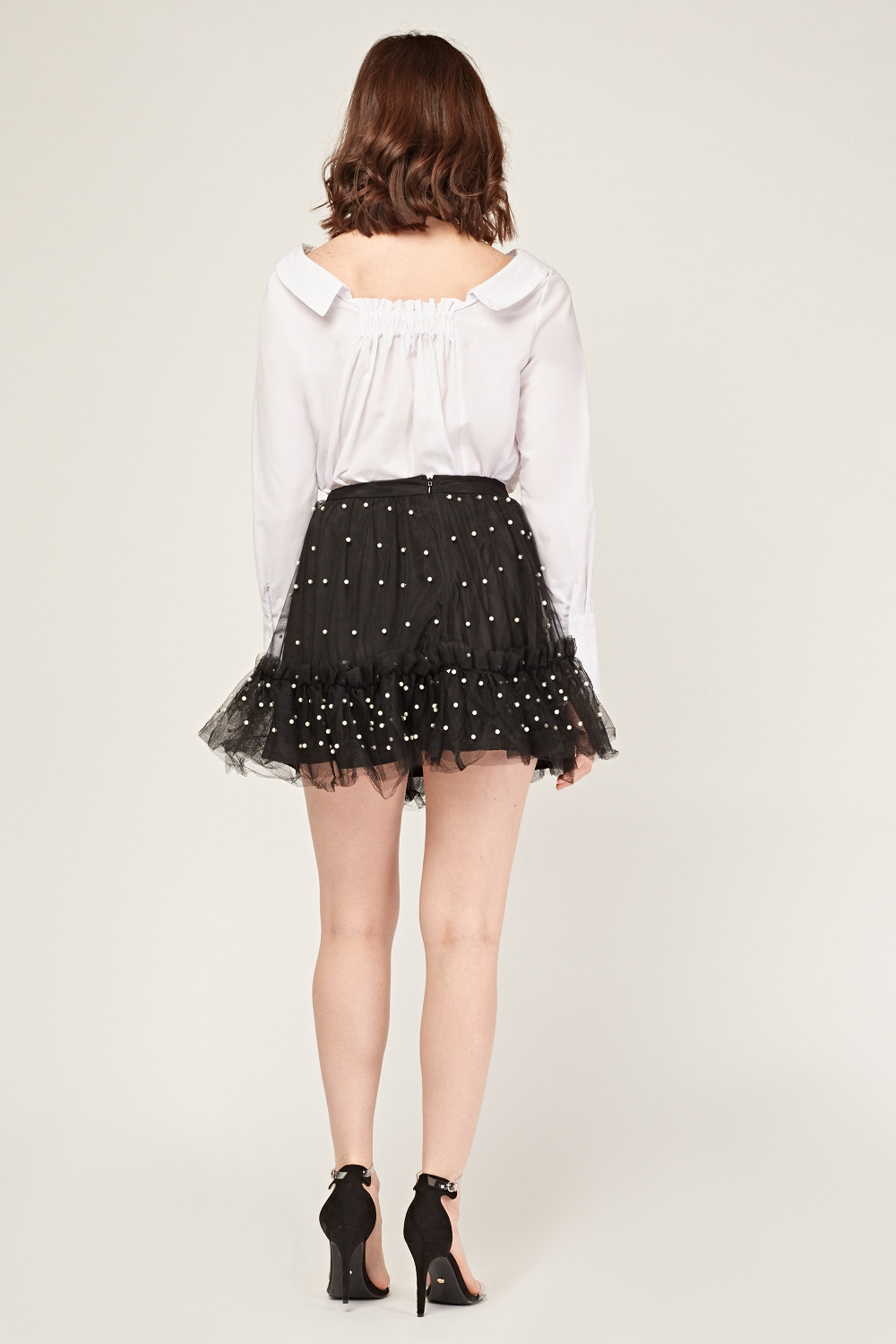 Embellished Organza Overlay Mini Skirt - Just $3