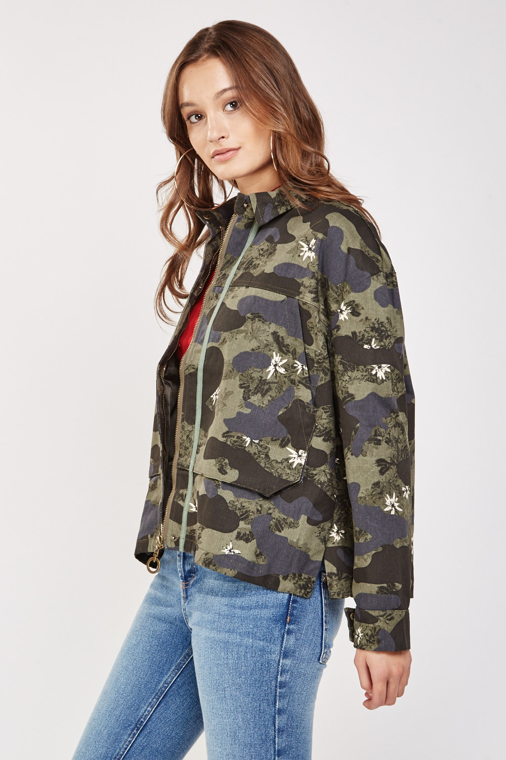 Contrasted Oversized Military Jacket - Just $7
