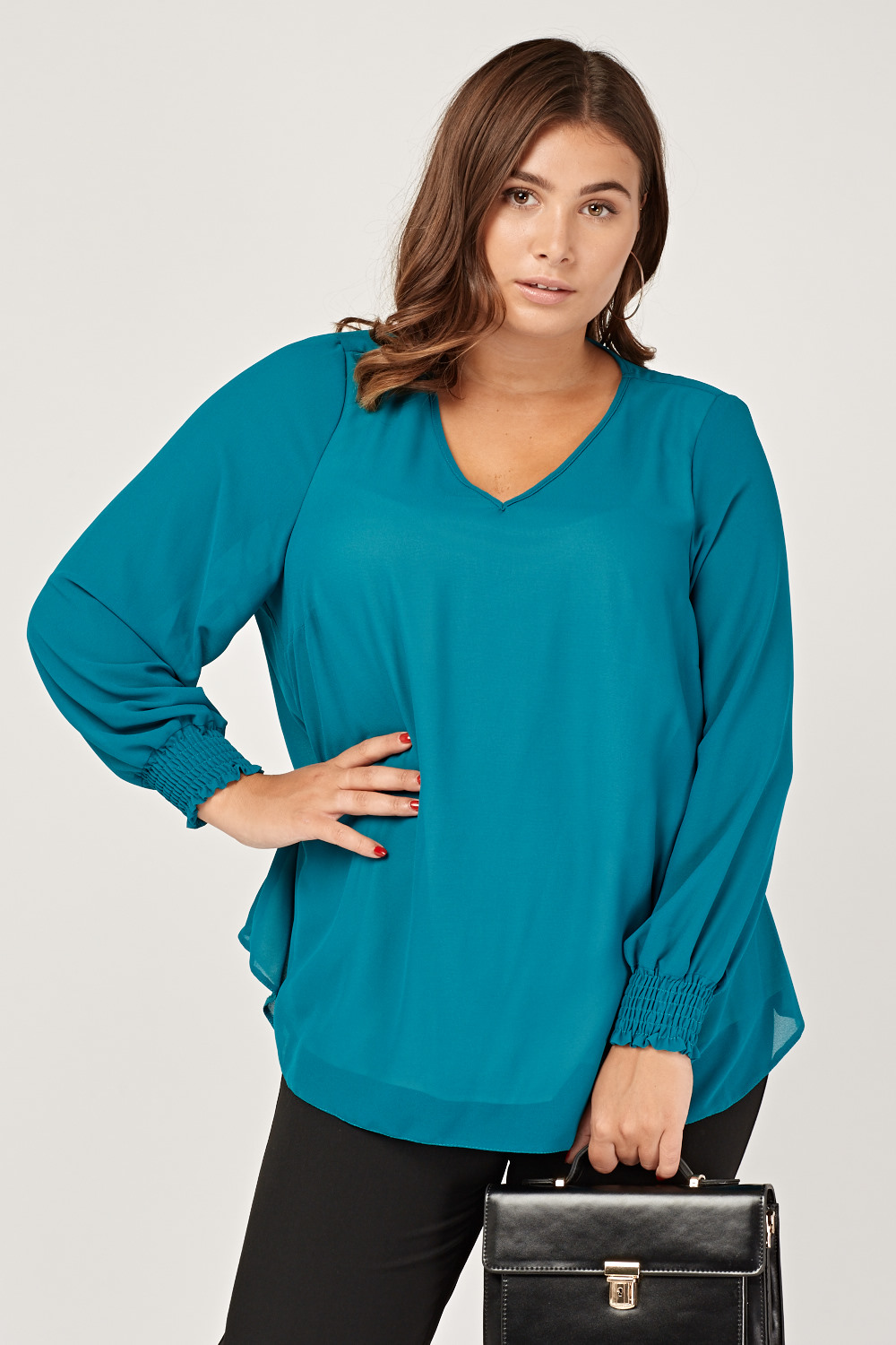 Sheer Turquoise Blouse - Just $7