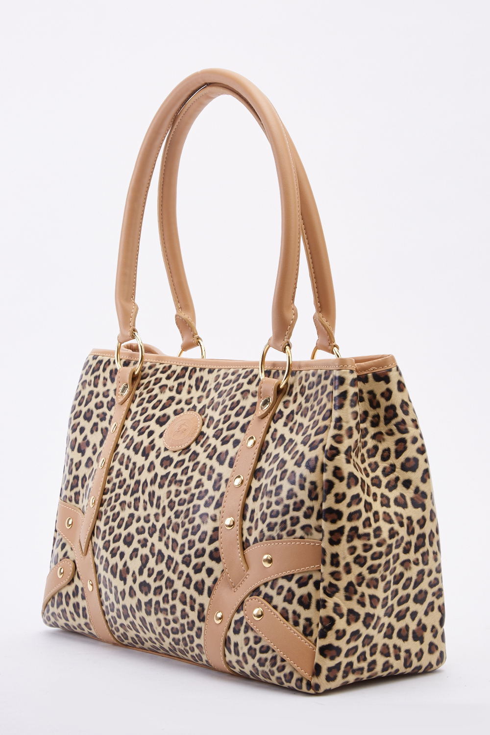 Leopard Print Contrast Duffle Bag - Just $6