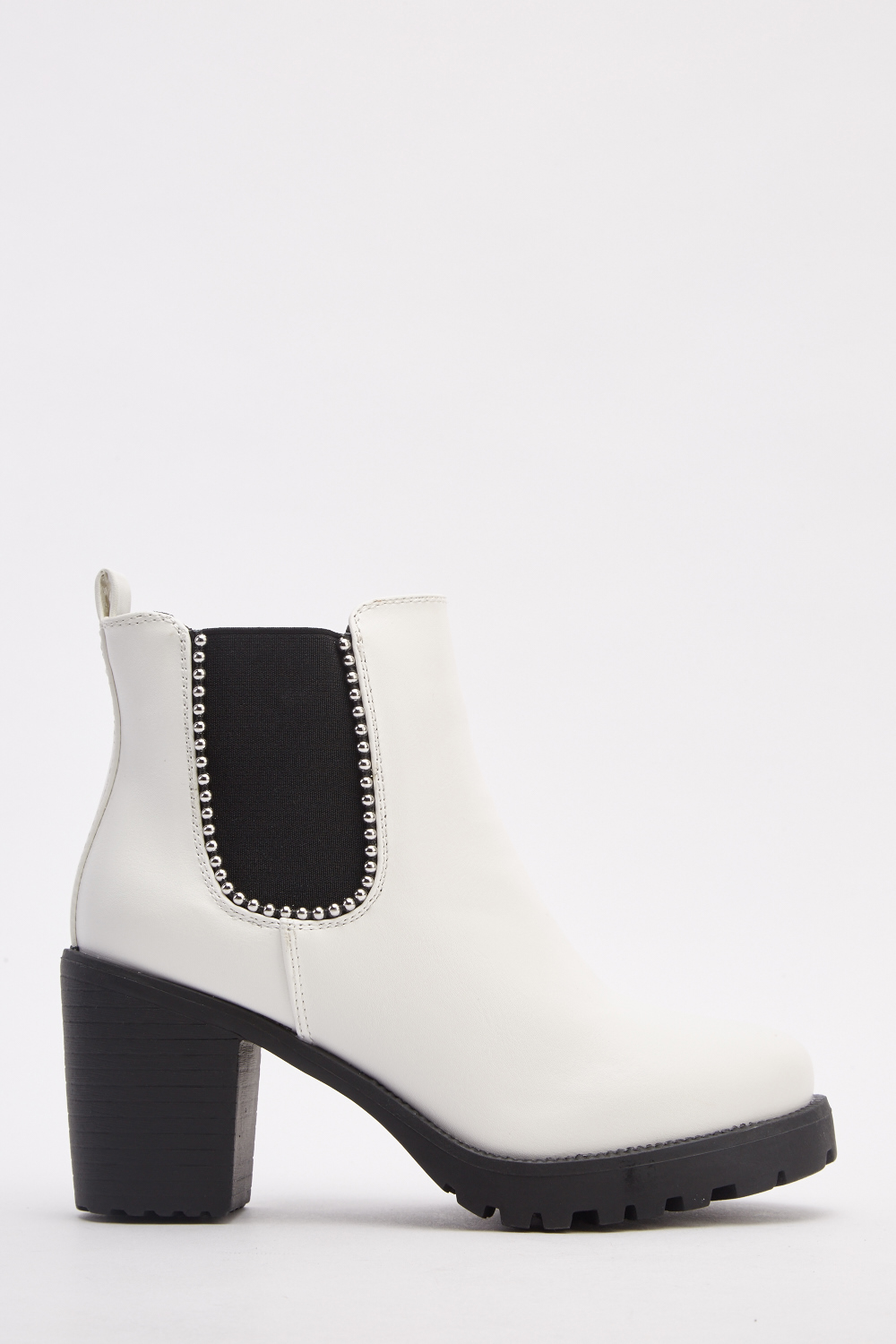 White Block Heel Boots - Just $6